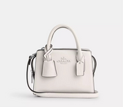 Coach Mini Andrea Carryall Leather Handbag/Crossbody In Chalk