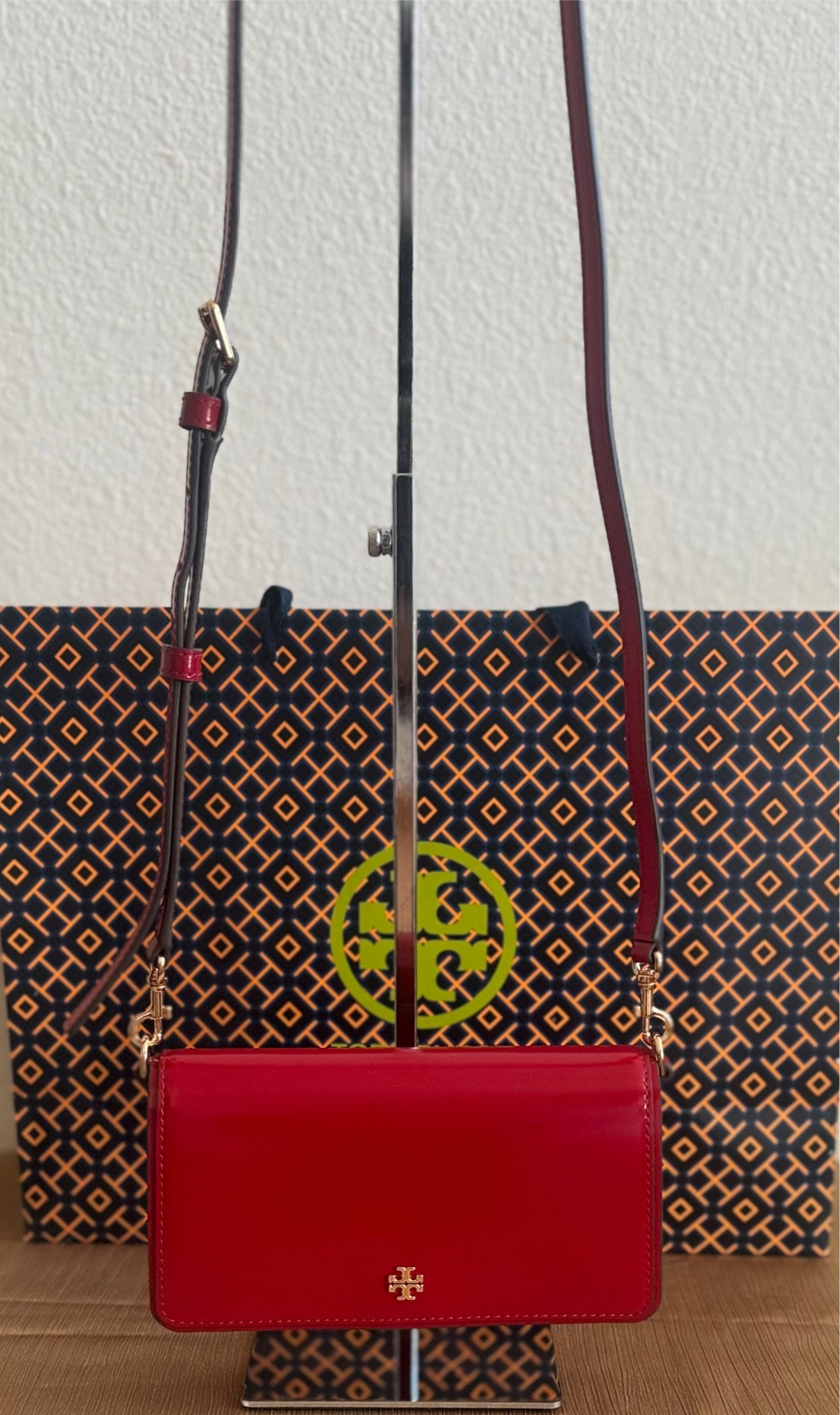 Tory Burch Emerson Patent Leather Mini Crossbody Handbag