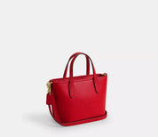 Coach City Mini Tote Leather Bag In Red