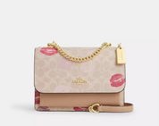 Coach Klare Crossbody Bag In Signature Canvas With Lips Print