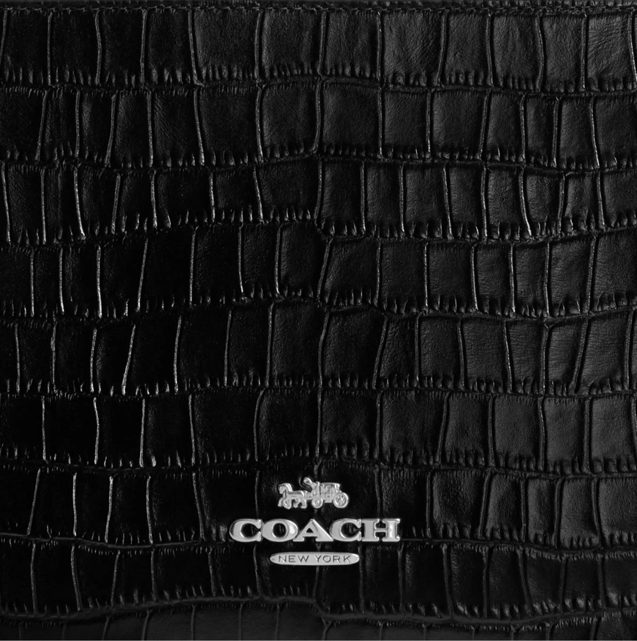 Coach Slim Crossbody In Croc-Embossed Leather- Black