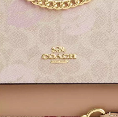 Coach Klare Crossbody Bag In Signature Canvas With Lips Print