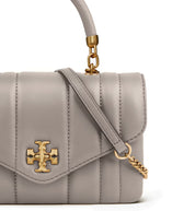 Tory Burch Mini Kira Top Handle Satchel Bag in Leather With Dust Bag With Original Dust Bag Purple