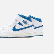 Nike Air Jordan 1 Mid SE - White / Industrial Blue / Sail