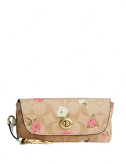 Coach Sunglass Case In Signature Canvas With Floral Print