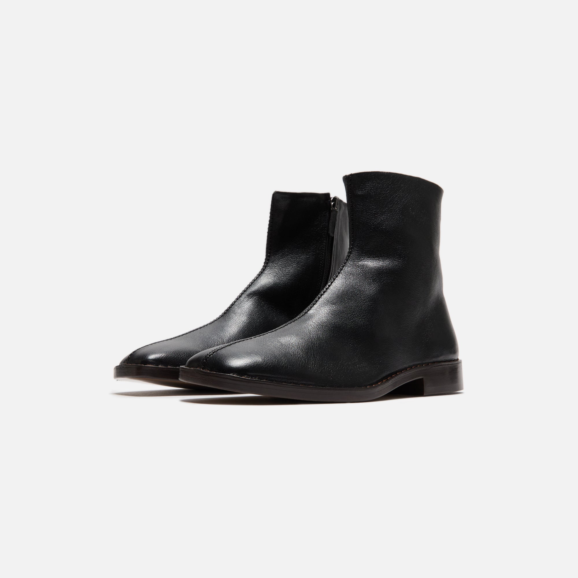 Lemaire Piped Zipped Boots - Black