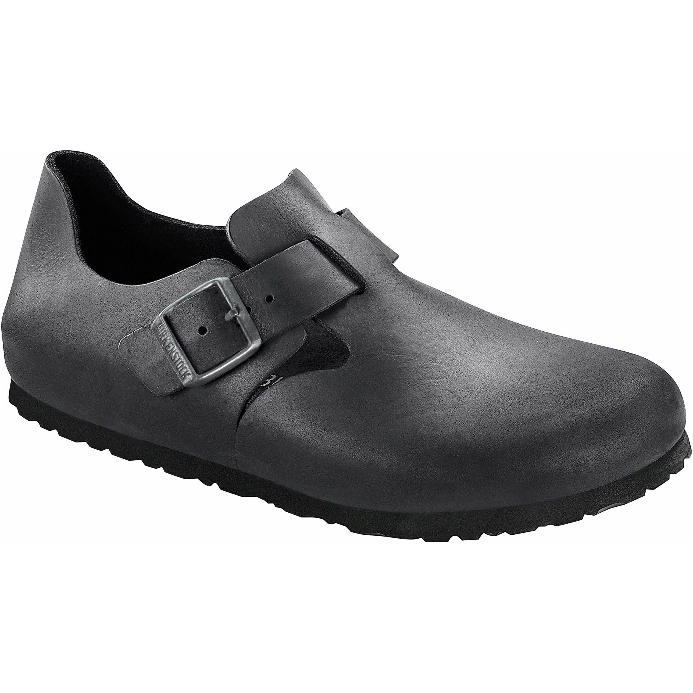 Birkenstock London Oiled Leather Classic Footbed in Black