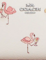 Coach Long Zip Around Wallet With Flamingo Print