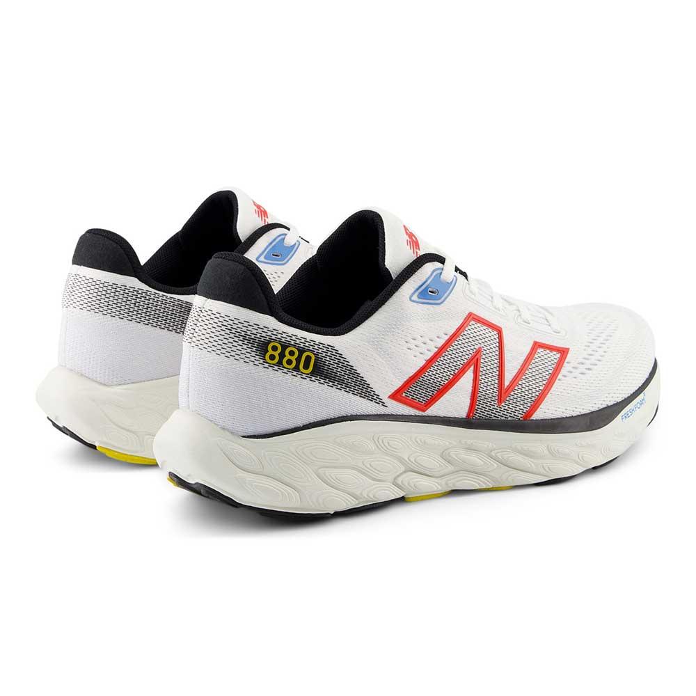 Men's Fresh Foam X 880v14 Running Shoe - White/Neo Flame - Regular (D)