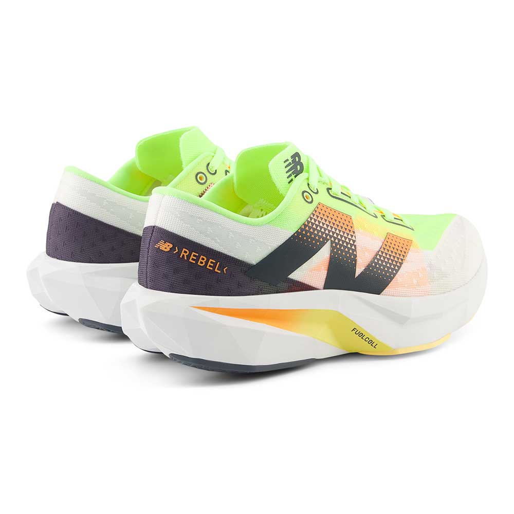 Men's FuelCell Rebel v4 Running Shoe  - White/Bleached Lime Glo - Regular (D)