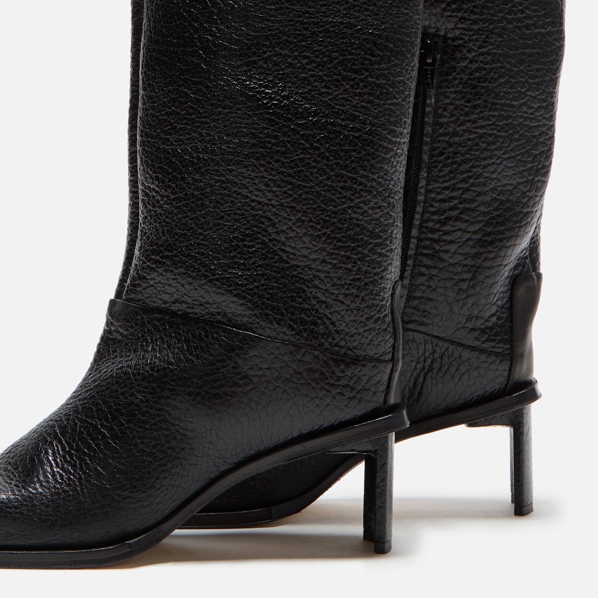 Miista Brianna Grain Tall Boots - Black