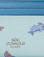 Coach Mini Skinny Id Case With Dolphin Print