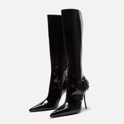 Diesel D-Ten & Half-Glossy Knee-High Boots - Naplak Black