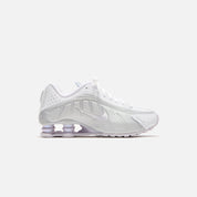 Nike WMNS Shox R4 - White / Metallic Platinum / Platinum Tint / Barely Grape