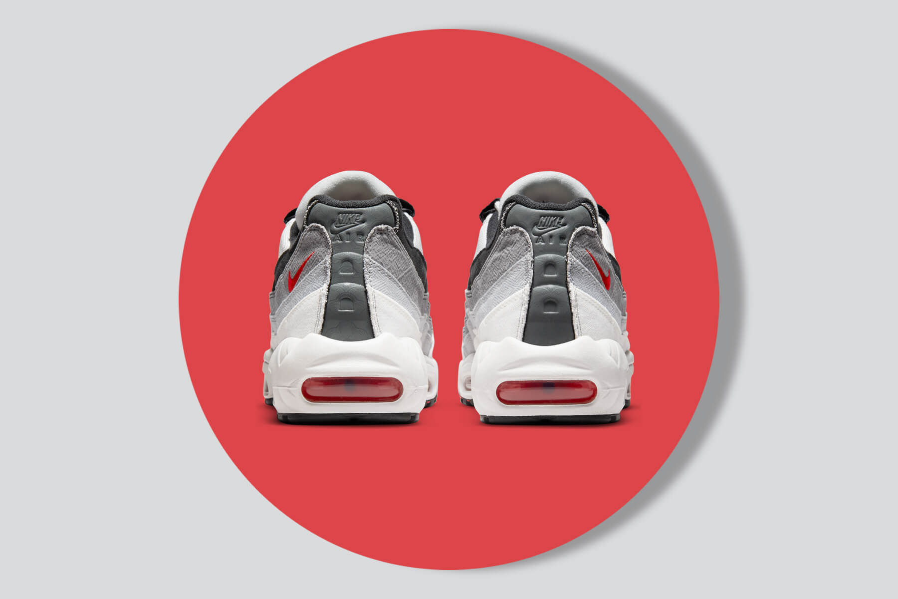 Air Max 95 'Smoke Grey' - Summit White/Chile Red/Off Noir