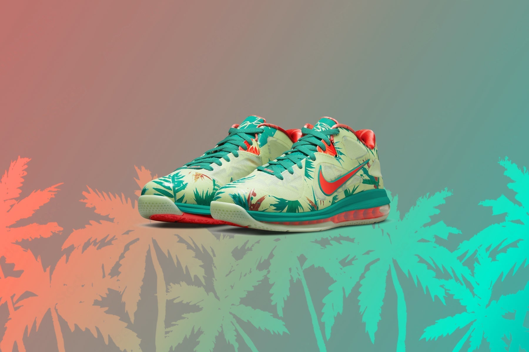 LeBron 9 Low "LeBronald Palmer" - White Lime/Bright Mango/New Green