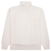 Nike Life Cable Knit Turtleneck Sweater - Light Bone