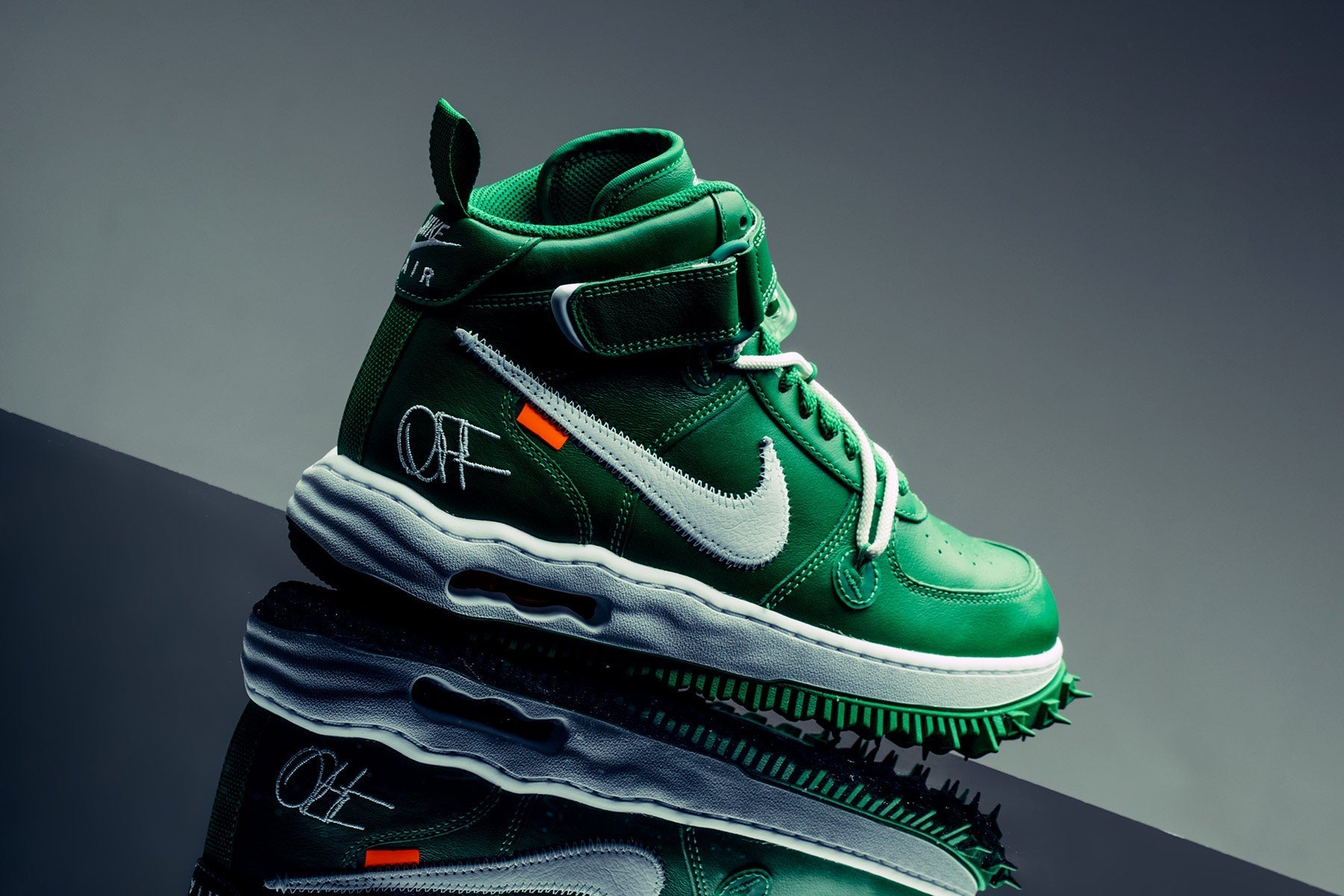 Air Force 1 Mid x Off-White - Pine Green/White