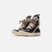 Rick Owens Wmns Scarpe Pelle Geobasket - Black / Milk