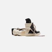 Rick Owens Wmns Scarpe Pelle Geobasket - Black / Milk