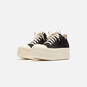 Rick Owens WMNS DRKSHDW Double Bumper Low Sneakers - Black / Milk / Milk Scarpe