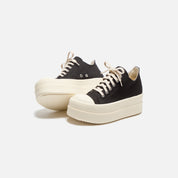 Rick Owens WMNS DRKSHDW Double Bumper Low Sneakers - Black / Milk / Milk Scarpe