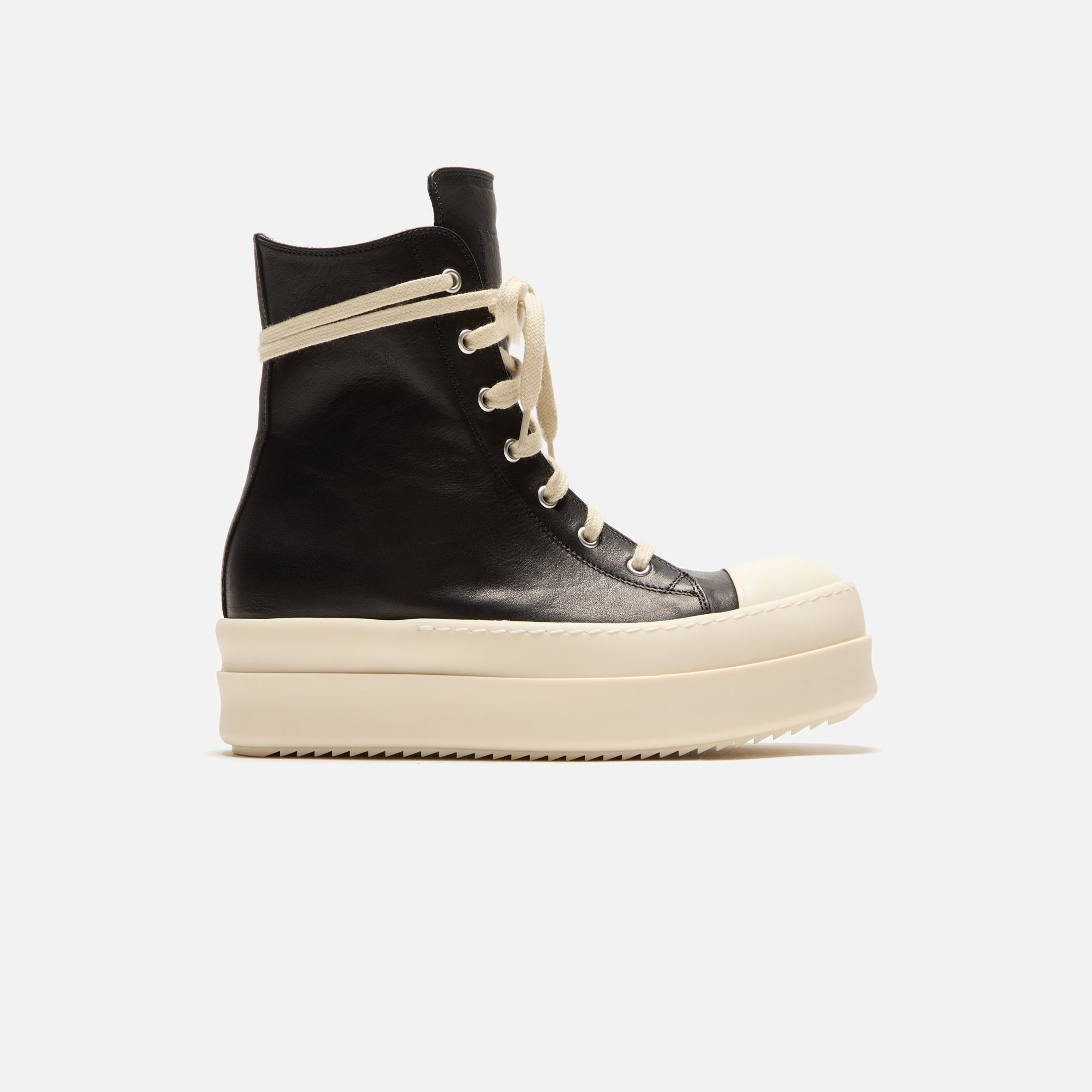 Rick Owens WMNS Mega Bumper Sneaks - Black / Milk / Milk Scarpe in Pelle