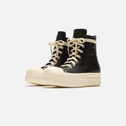 Rick Owens WMNS Mega Bumper Sneaks - Black / Milk / Milk Scarpe in Pelle