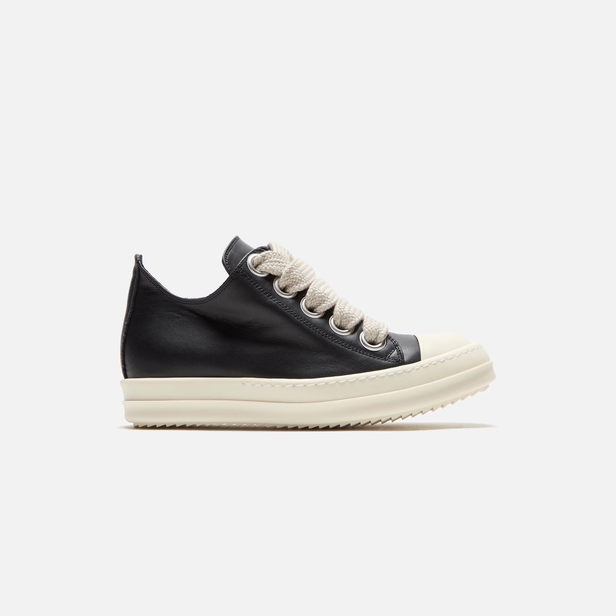 Rick Owens WMNS Jumbo Laced Low Sneaks - Black / Pearl / Milk