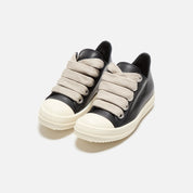 Rick Owens WMNS Jumbo Laced Low Sneaks - Black / Pearl / Milk