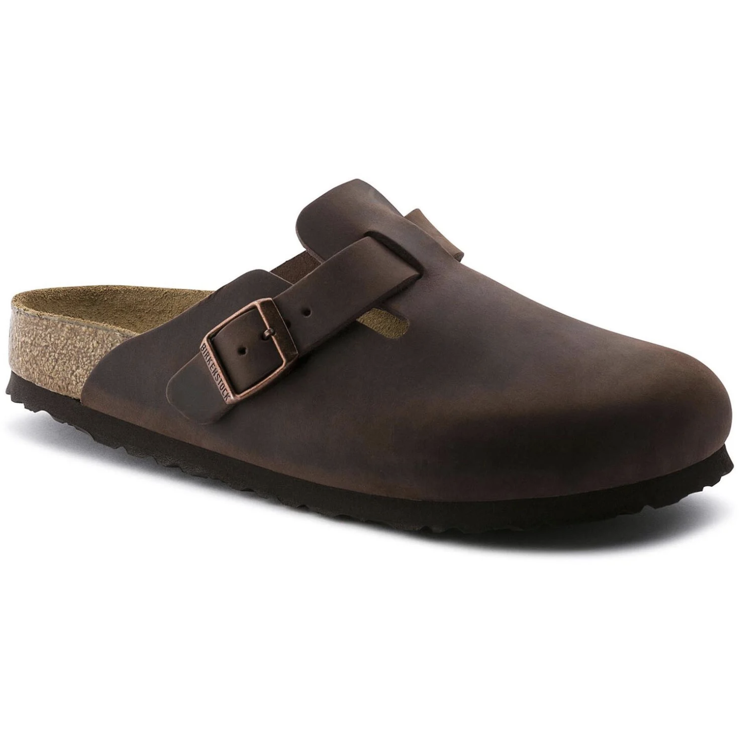 Birkenstock Boston Oiled Leather Soft Footbed Clog in Habana