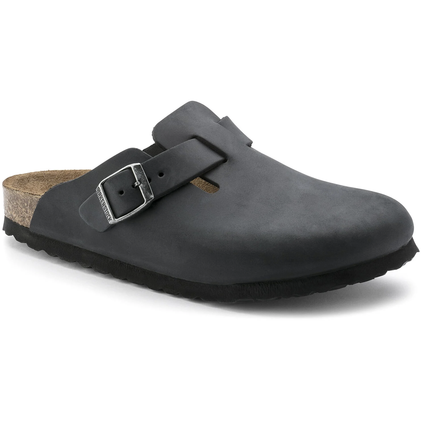 Birkenstock Boston Oiled Leather Classic Footbed Clog in Black