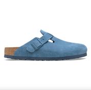 Birkenstock Boston Soft Footbed Suede Leather in Elemental Blue