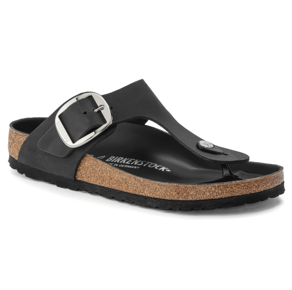 Birkenstock Women Gizeh Big Buckle Oiled Leather in Black