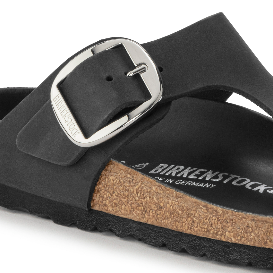 Birkenstock Women Gizeh Big Buckle Oiled Leather in Black