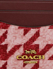 Coach Slim Id Card Case With Houndstooth Print