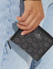 Coach Small Zip Around Wallet In Signature Jacquard