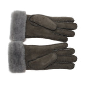 UGG Shearling Sheepskin GRAY Suede Gloves - Women's