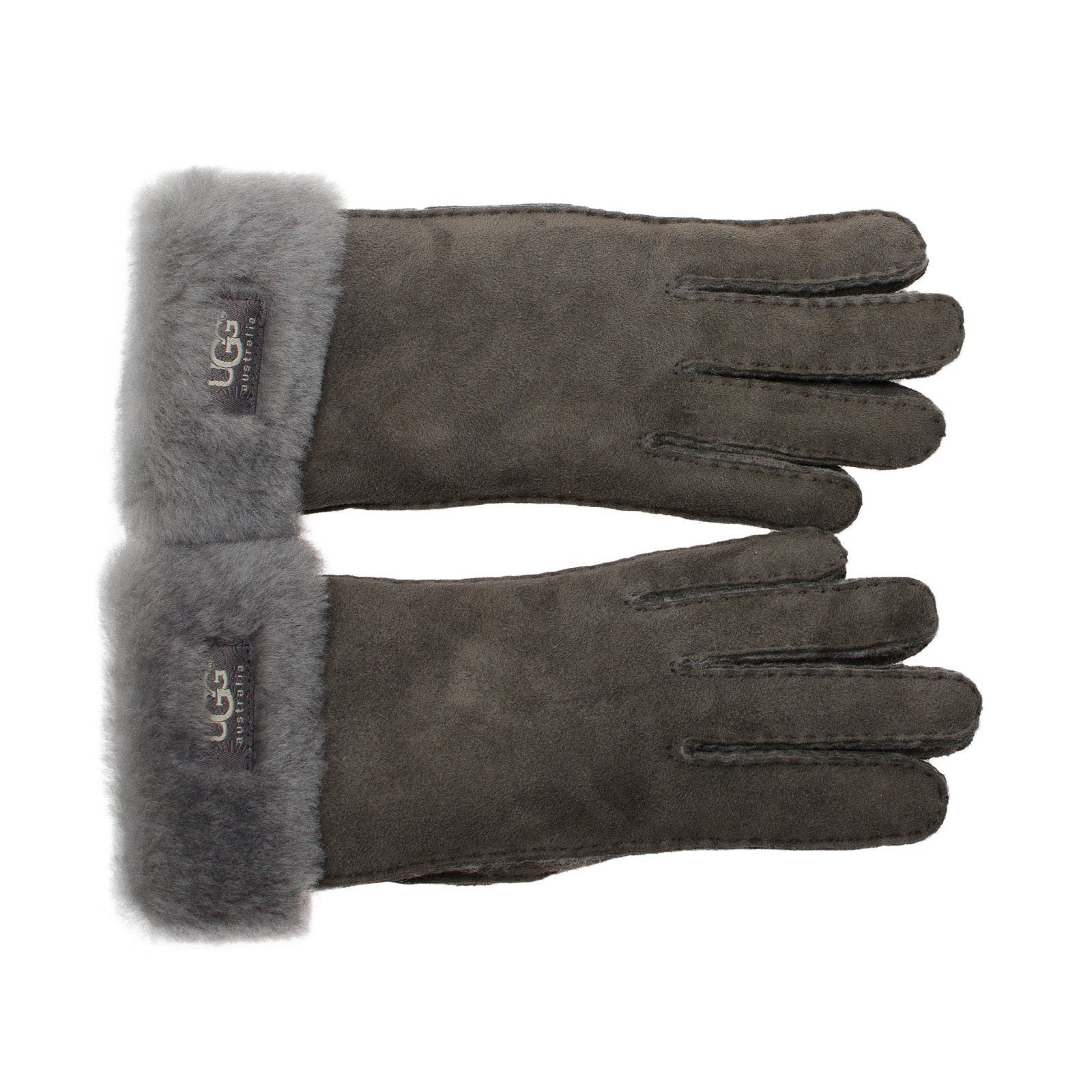 UGG Shearling Sheepskin GRAY Suede Gloves - Women's