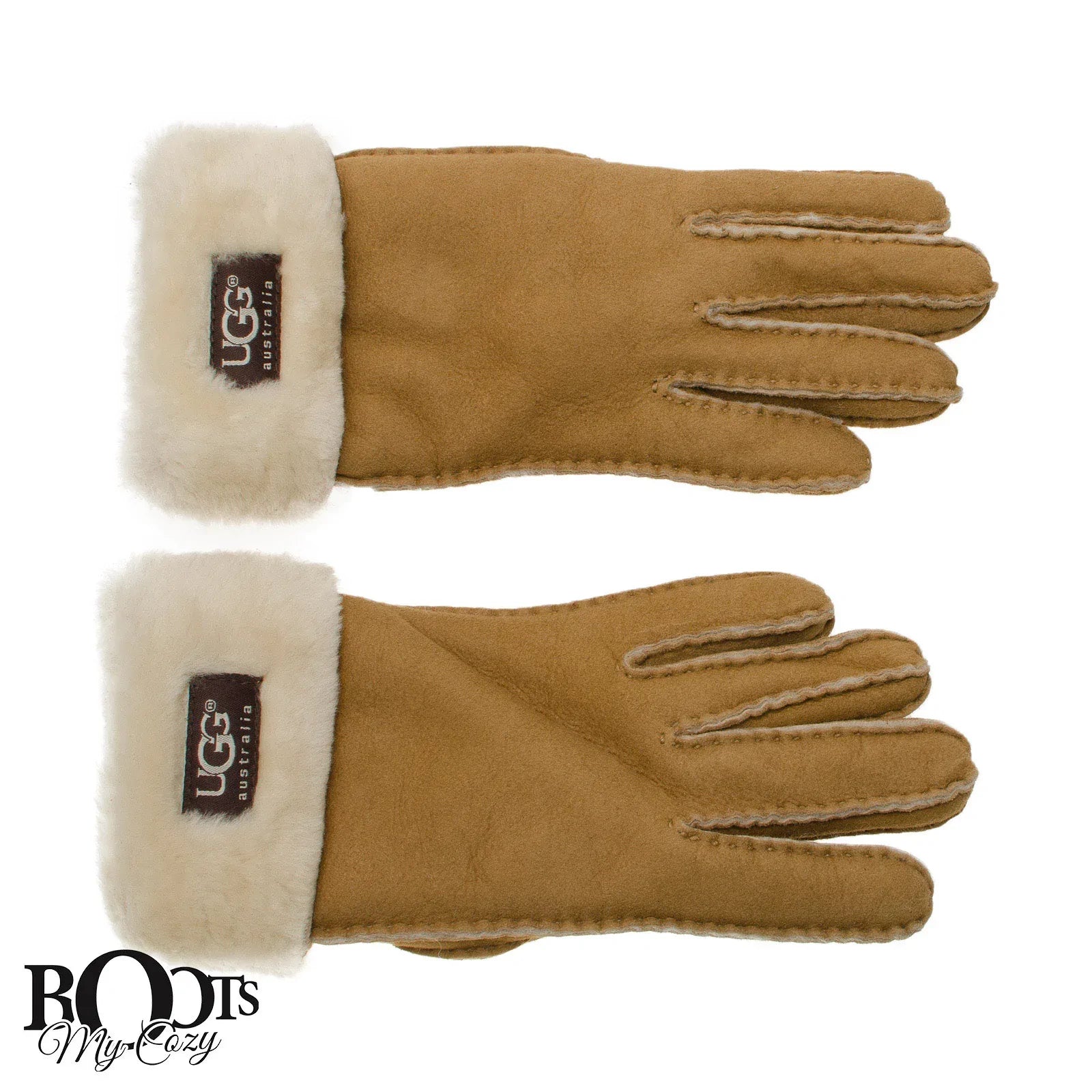 UGG Sheepskin Classic Turn Cuff Chestnut Gloves - Women's