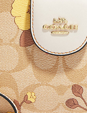 Coach Tech Wallet In Signature Canvas With Floral Cluster Print