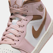 Air Jordan 1 Mid Neapolitan Womens Lifestyle Shoes (Pink Oxford/Sail/Archaeo Brown)