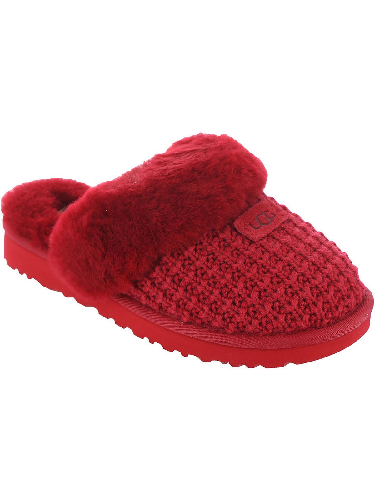 Cozy Womens Slip On Leather Slide Slippers