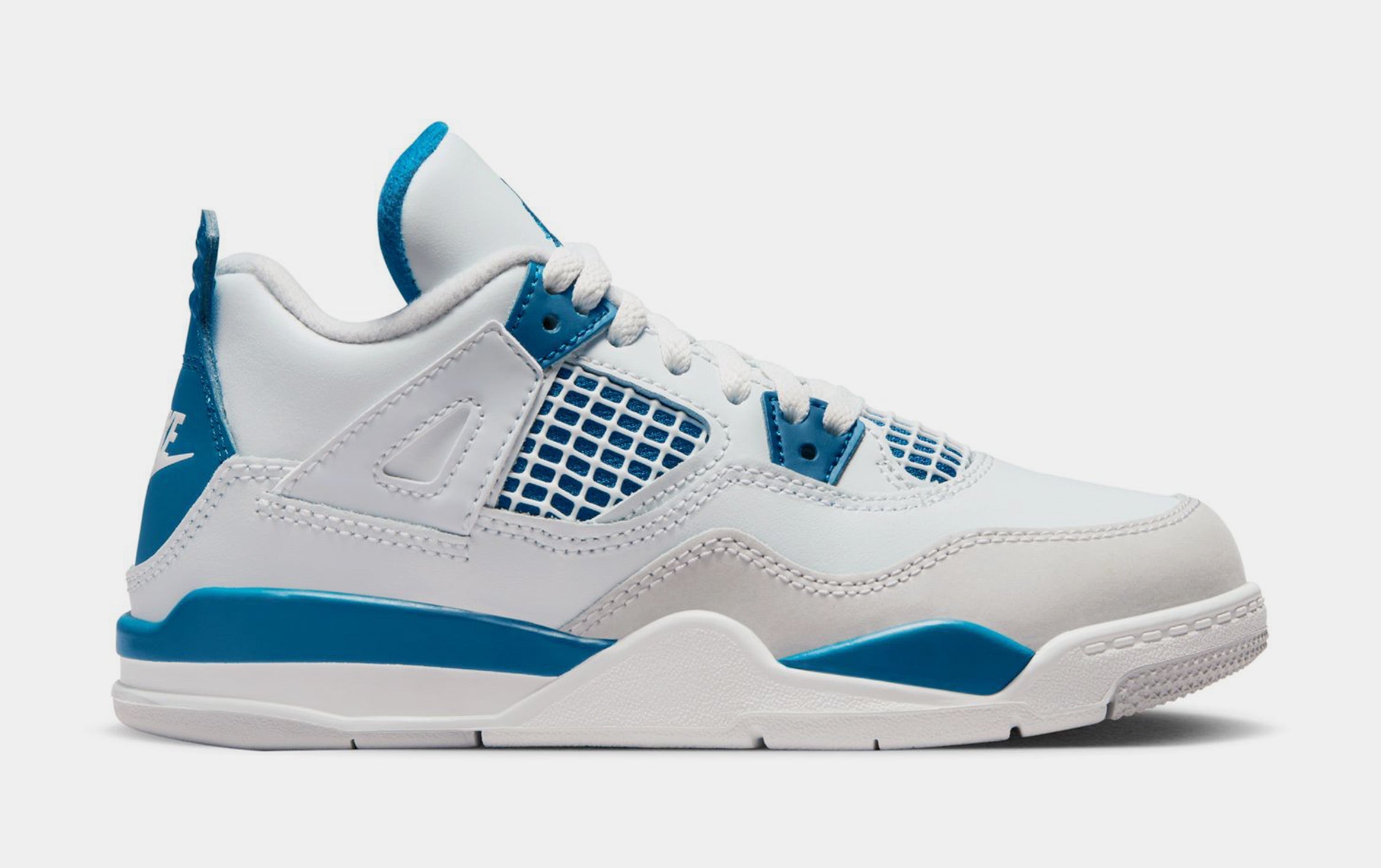 Air Jordan 4 Retro Industrial Blue Preschool Lifestyle Shoes (Off White/Industrial Blue/Neutral Grey)