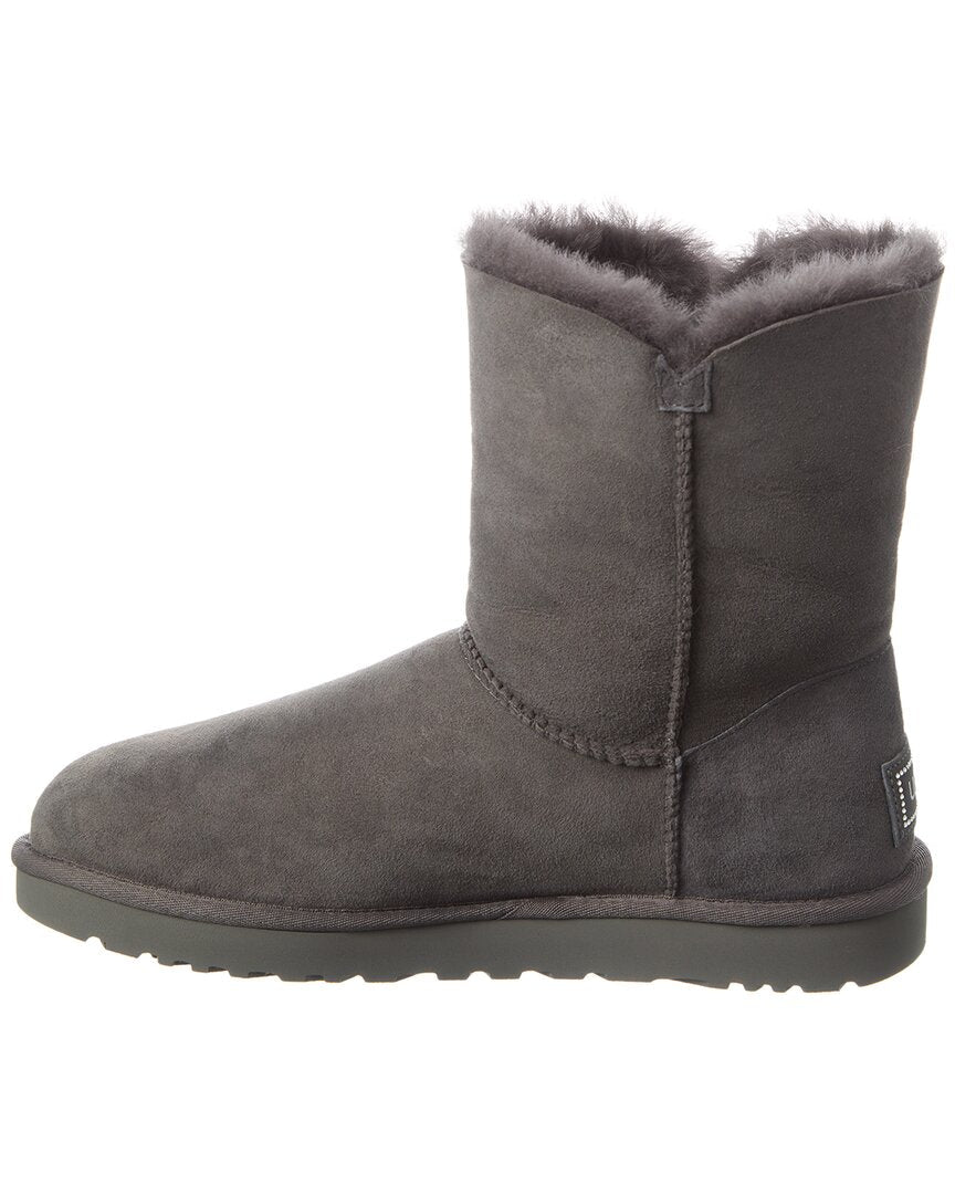 UGG Bailey Button Bling Suede & Shearling Boot