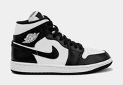 Air Jordan 1 Retro Mid Panda Womens Lifestyle Shoes (Black/White)