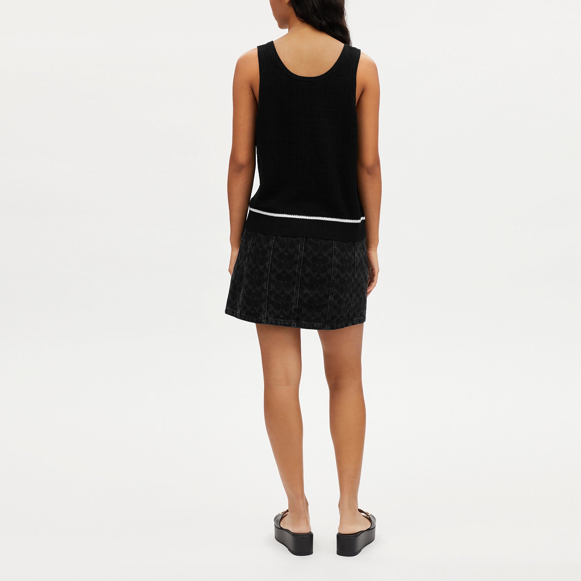 Coach Outlet Black Signature Denim Skirt