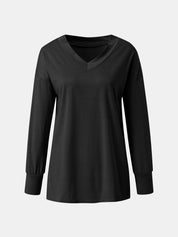 Full Size V-Neck Long Sleeve T-Shirt