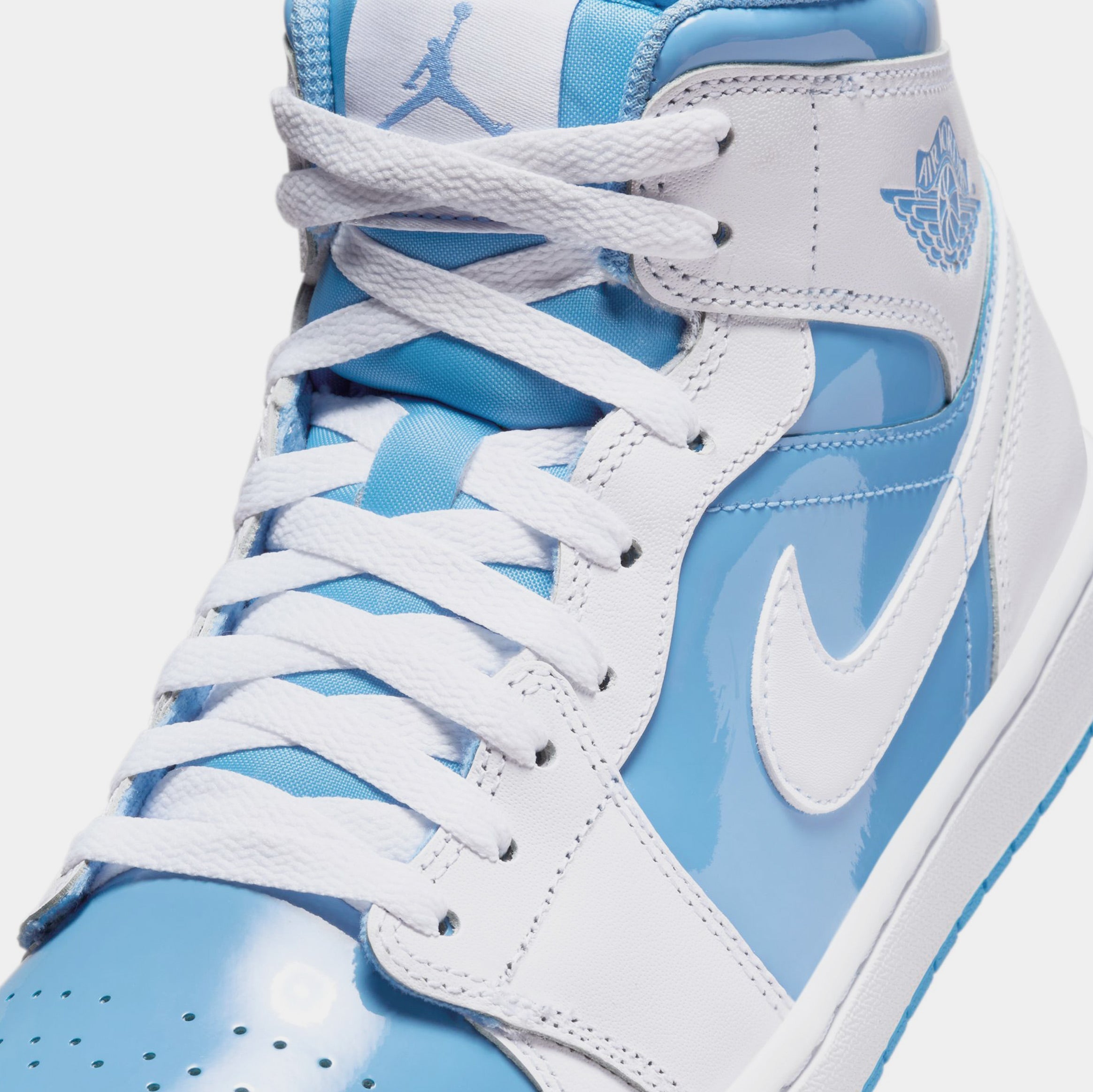 Air Jordan 1 Retro Mid Legend Blue Mens Lifestyle Shoes (White/Legend Blue)