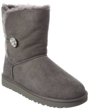 UGG Bailey Button Bling Suede & Shearling Boot